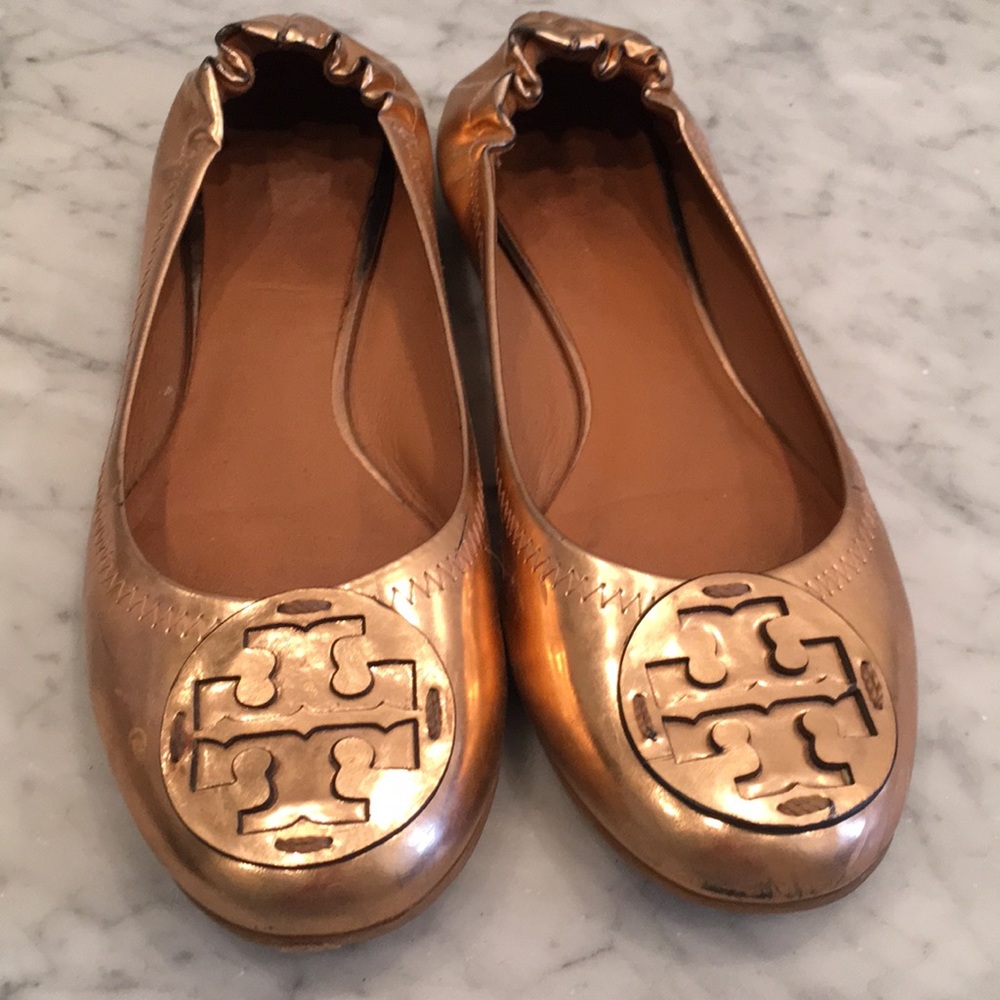 Tory Burch rose gold flats